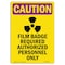 Signmission OSHA CAUTION RADIATION Sign, Film Badge Required W/ Symbol, 7in X 5in Decal, 7" H, 5" W, Portrait OS-CR-D-57-V-10227 - alternate 1